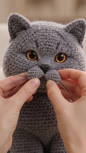 Ein flauschiger Kater mit großen Augen – Masche für Masche gehäkelt!

#Germany #USA #Canada #CrochetZauber #Häkelkatze #Amigu...