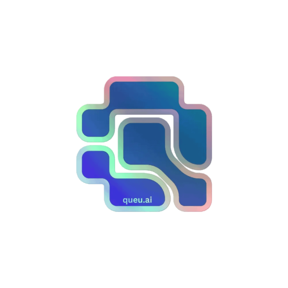 Sticker Blue Tech Gold Level Holographic Tech Sticker Set | Queu.ai