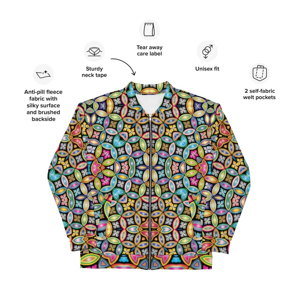 Batik Kawung Blue Bomber Jacket product image (9)