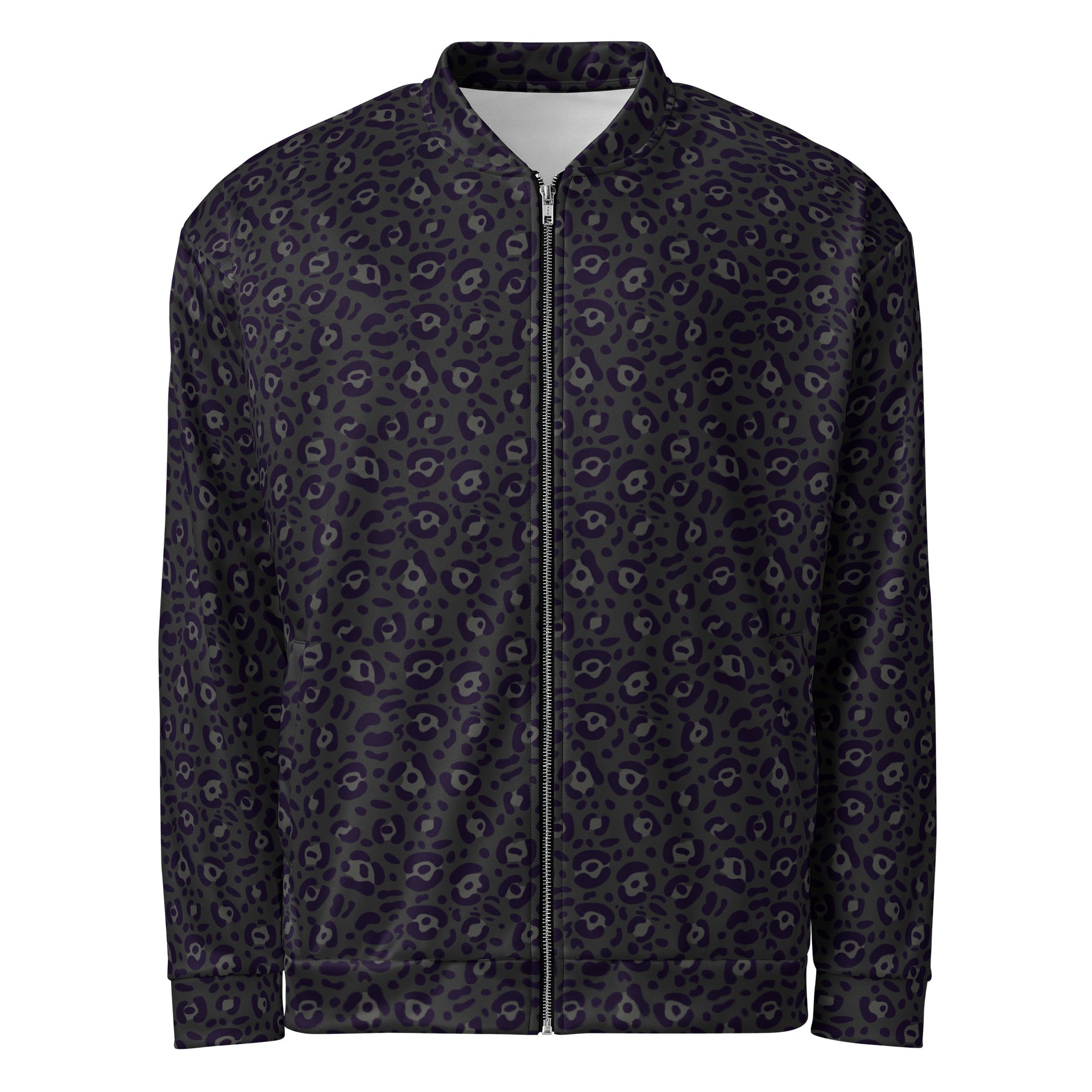 Comfortable Bomber Jacket with Bold Black Leopard Print product image (1)