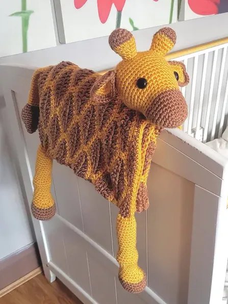 Crochet Giraffe Baby Blanket Pattern - Folding Toy Lovey PDF Pattern - Crafting Happiness product image (2)