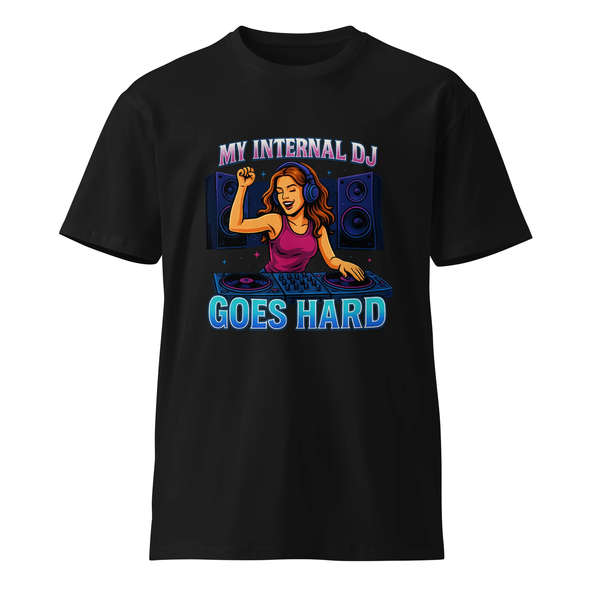 My Internal DJ Goes Hard - Music T-shirt - AS Colour Unisex Premium T-Shirt product image (3)
