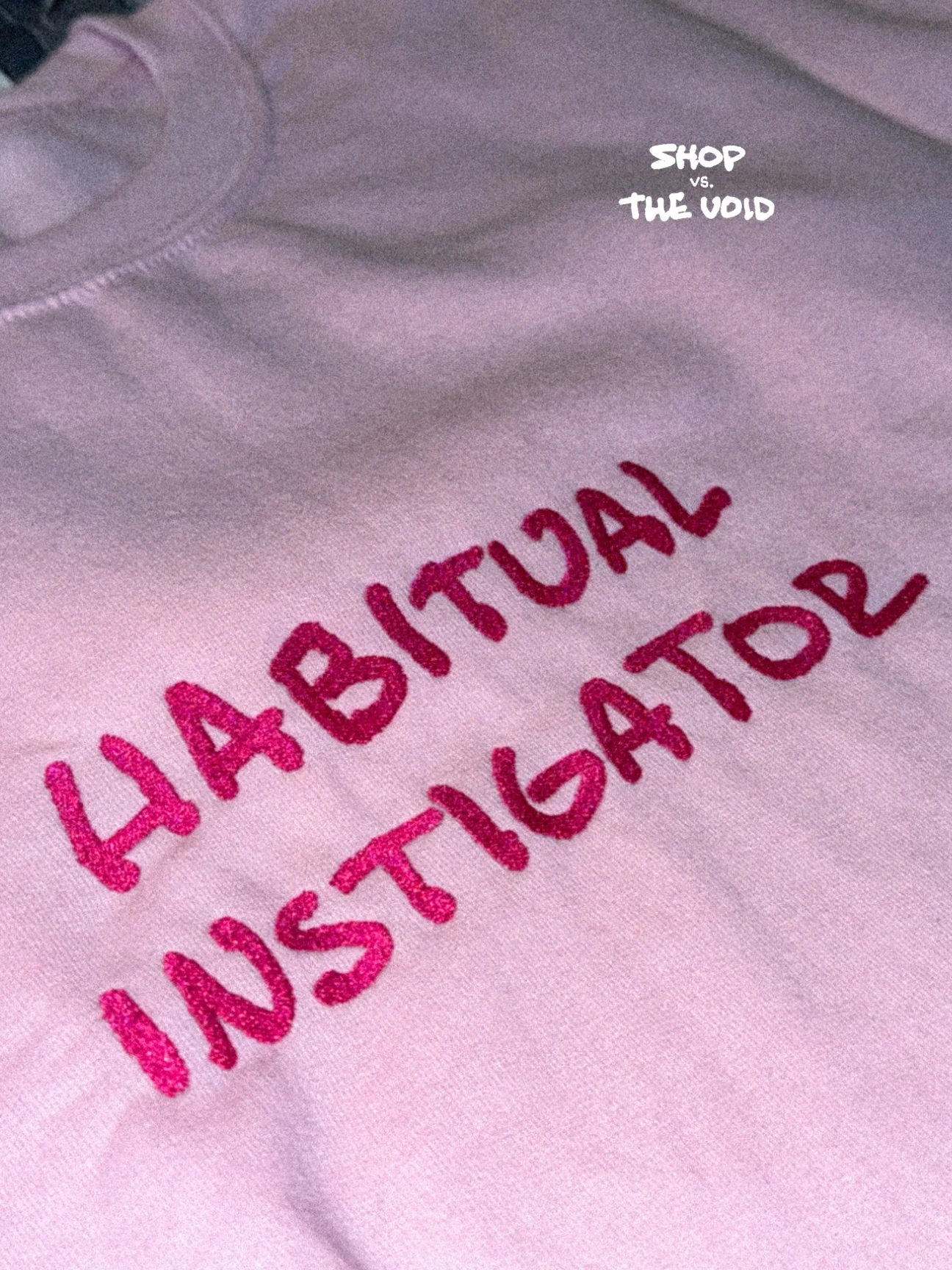 HABITUAL INSTIGATOR (lg. design, pink thread) embroidered crewneck product image (5)