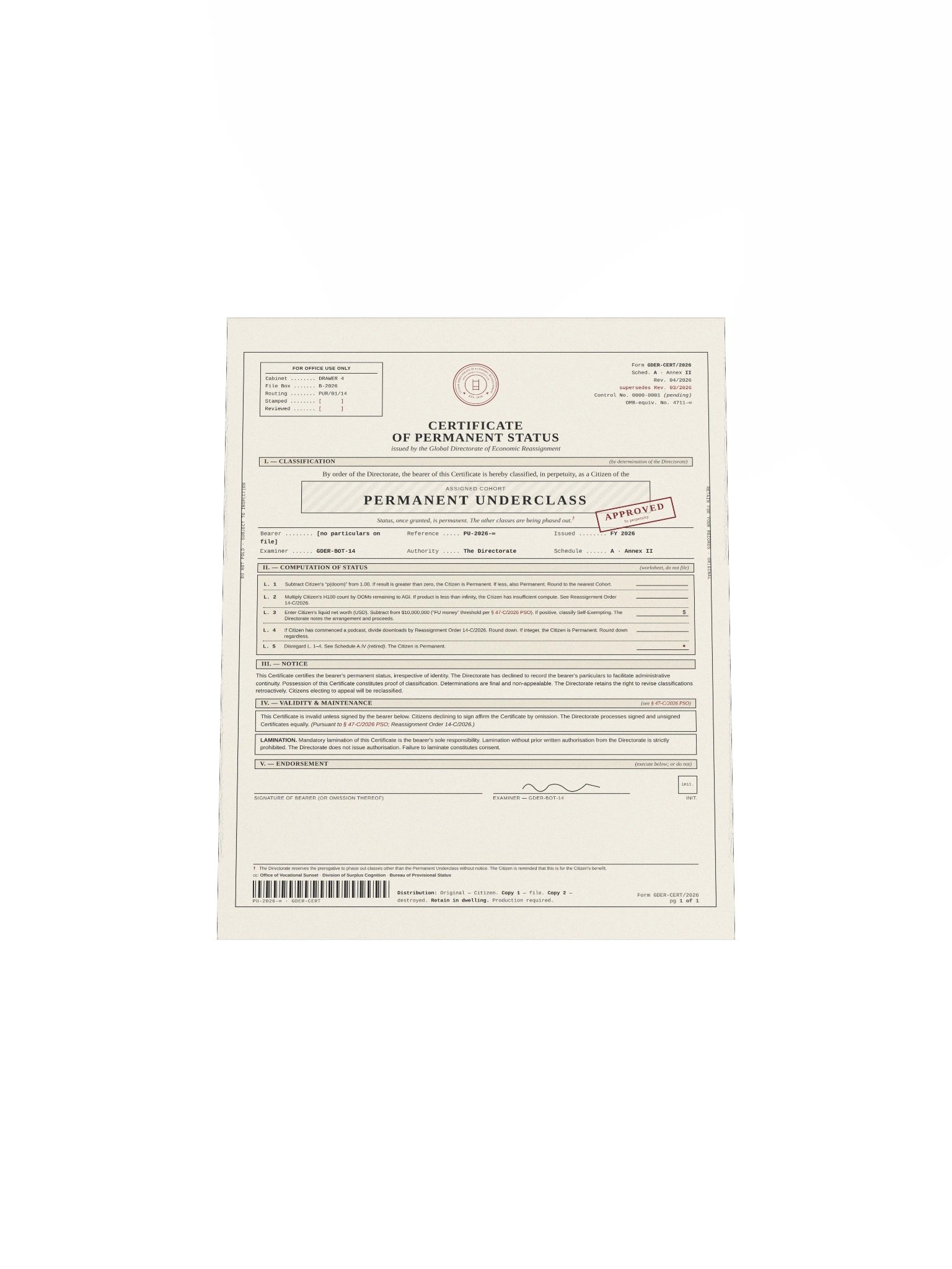 Permanent Status Certificate product image (4)