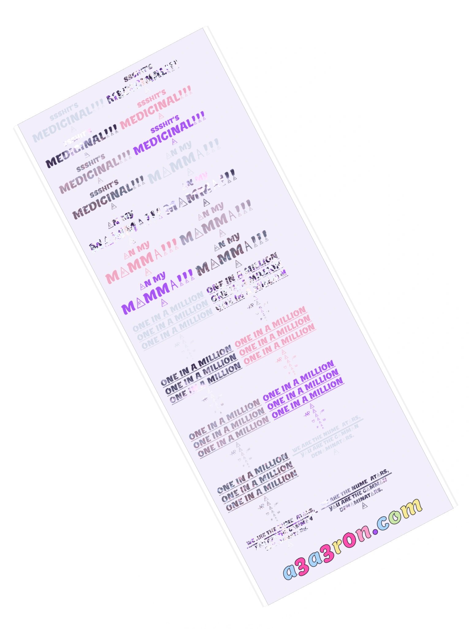 Mega Sticker Pack Vol 2 — Catchphrases · Transfer Sheet 1 product image (1)
