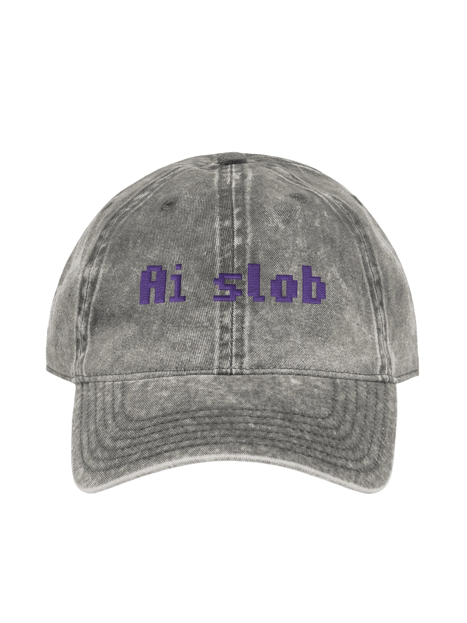 Ai slob Pixel Slob Charcoal Vintage Wash Dad Hat product image (1)