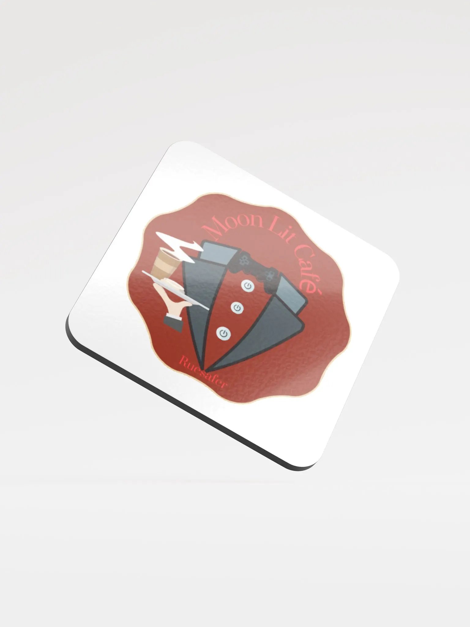 Moon Lit Cafe - Glossed Cork Coaster product image (1)