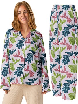 Mid-Century Modern Firebirds Ladies Long Sleeve Pajama Set