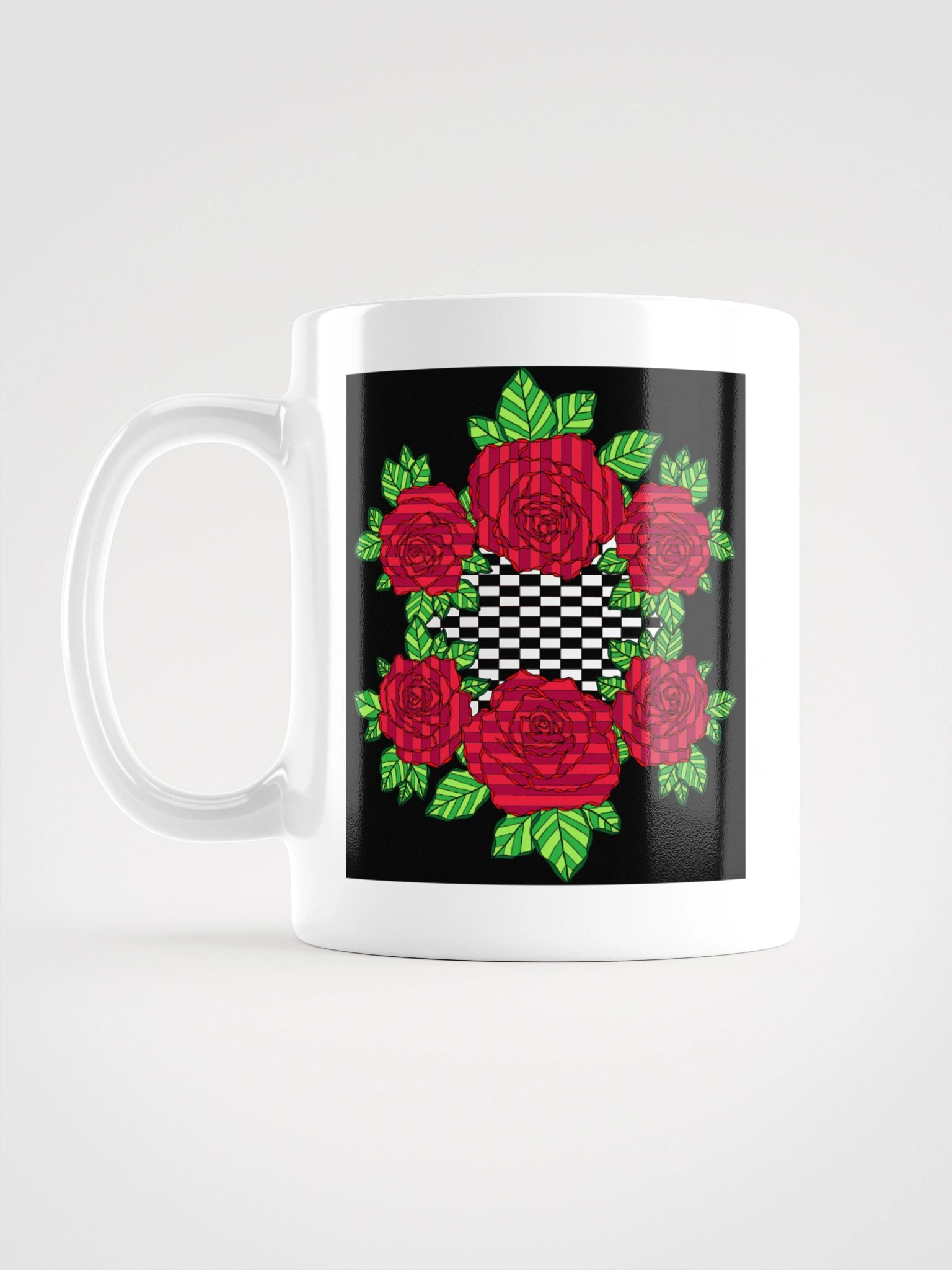 White Glossy Mug (Rose-Black) product image (1)