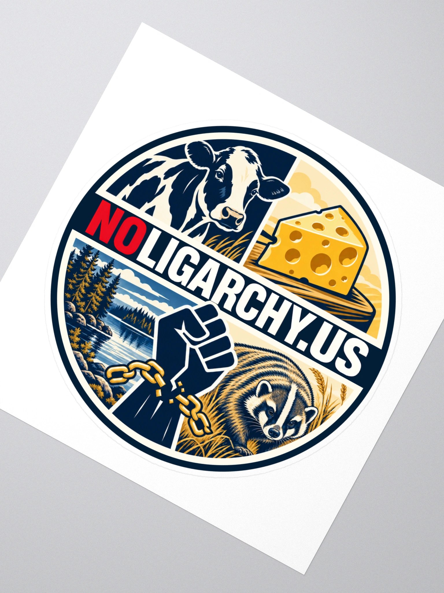 Wisconsin NOLIGARCHY.US sticker product image (2)