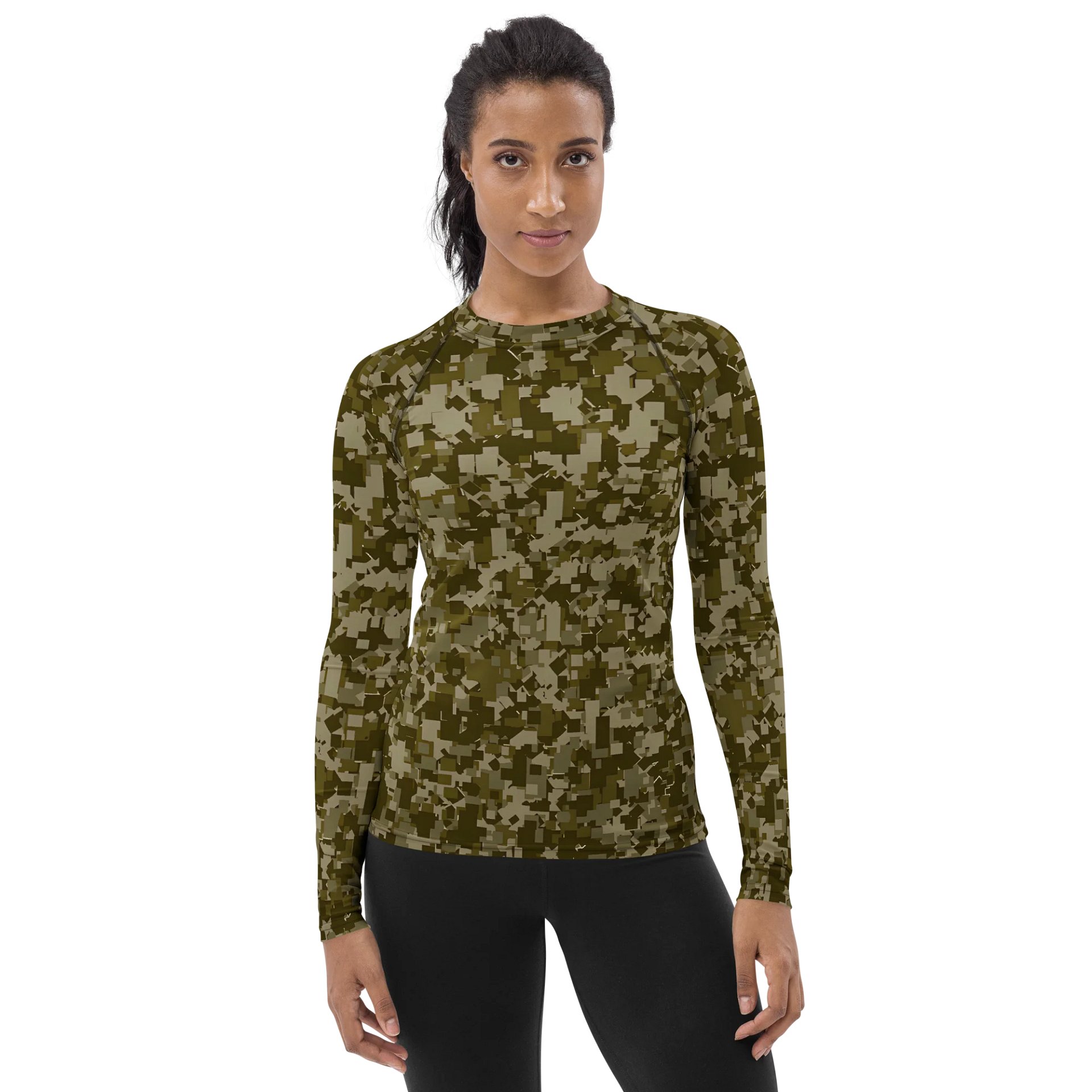 Pixelated Forest All-Over Women's Rash Guard product image (1)
