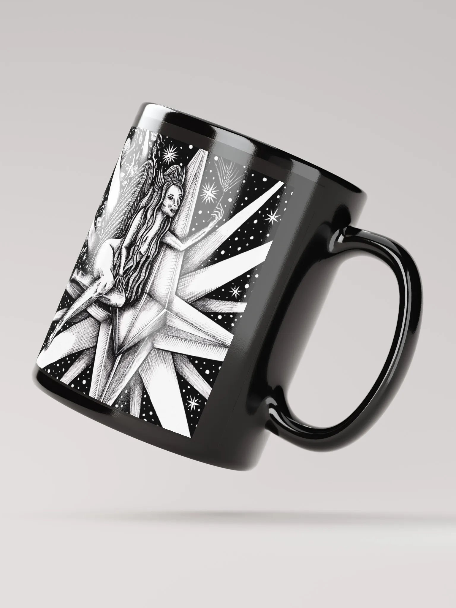 Virgo Zodiac, Black Glossy Mug product image (3)