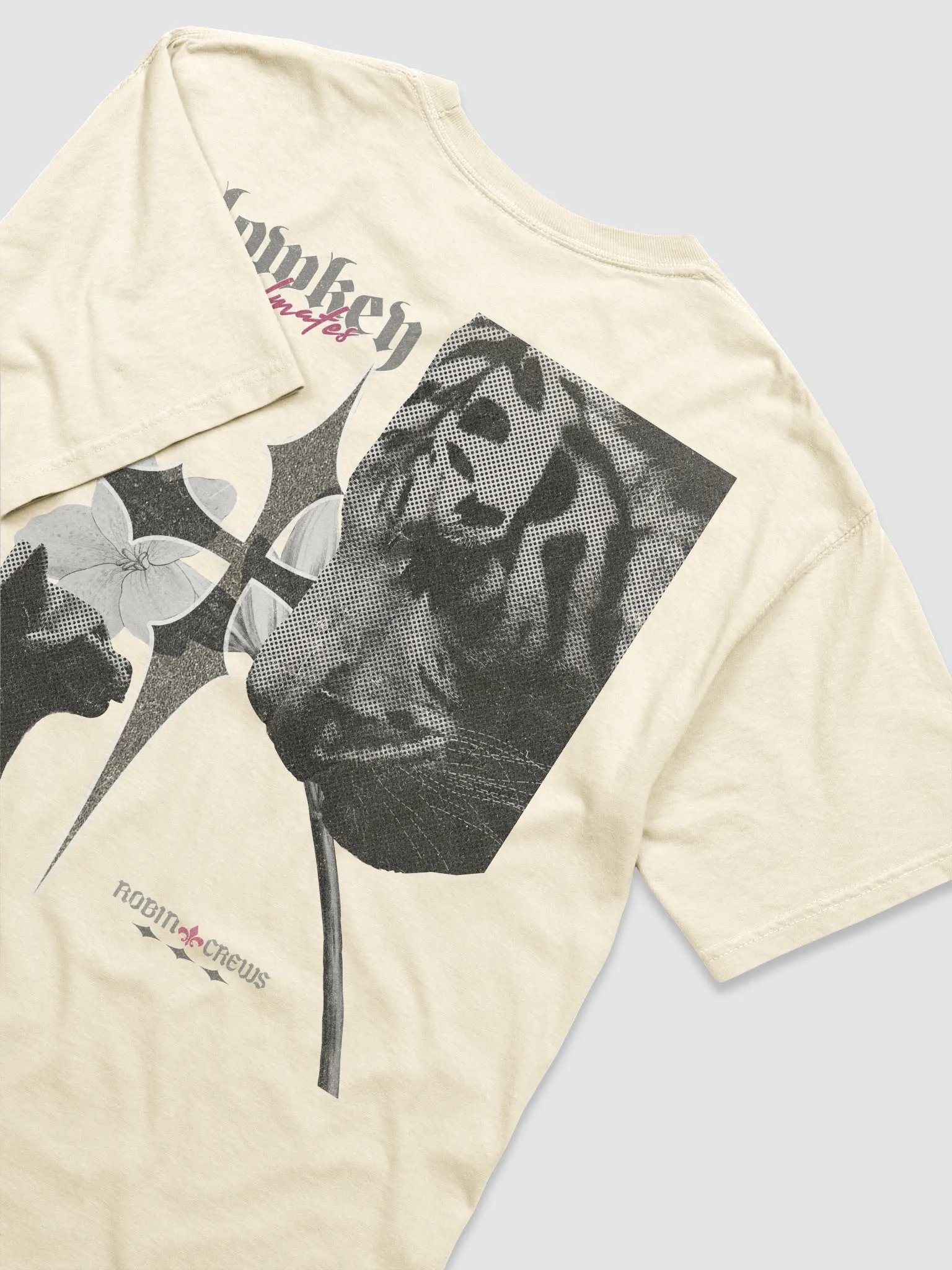 Cat Tiger Face Off T Shirt Black Halftone product image (12)