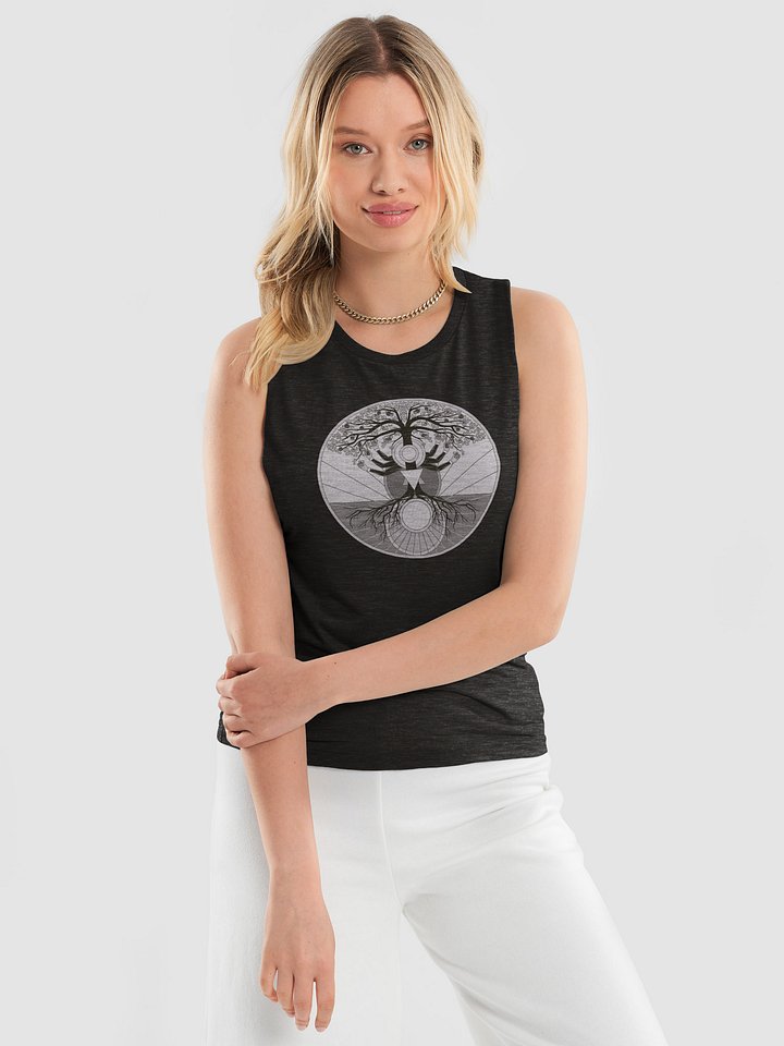 Flowy Tank (Women's) with Tree of Psyche (Rose) on Black product image (2)