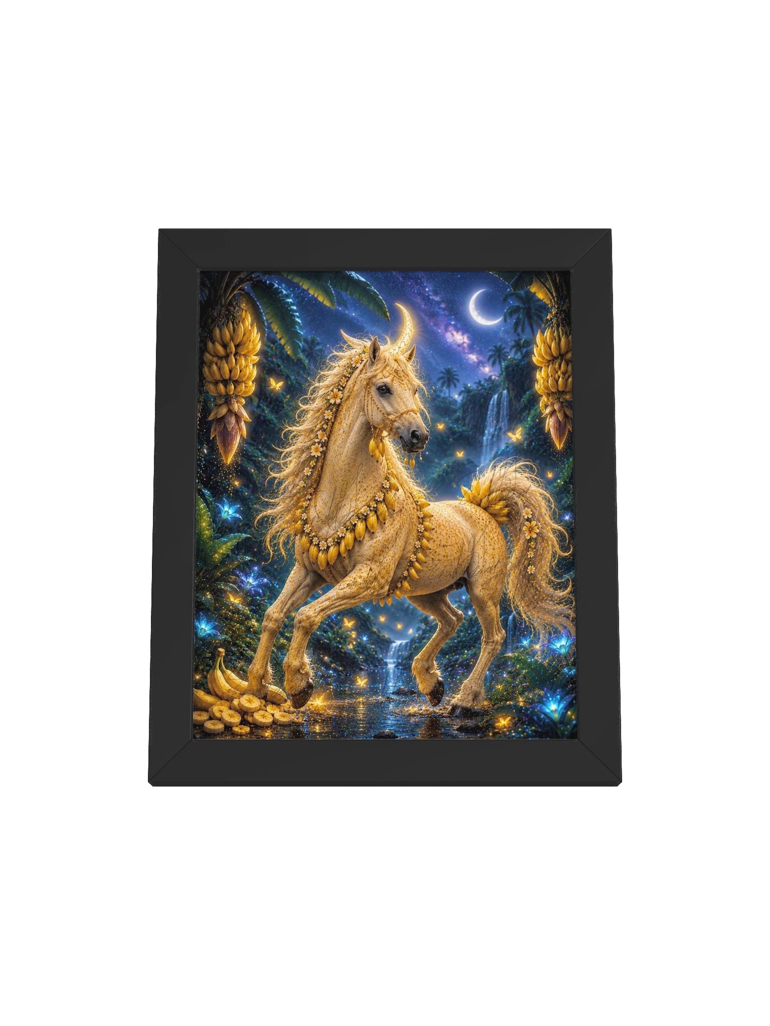 Banana Unicorn Black Framed Poster product image (1)