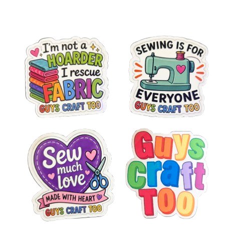 Guys Craft Too Sticker Pack | Cute Sewing Bundle product image (1)