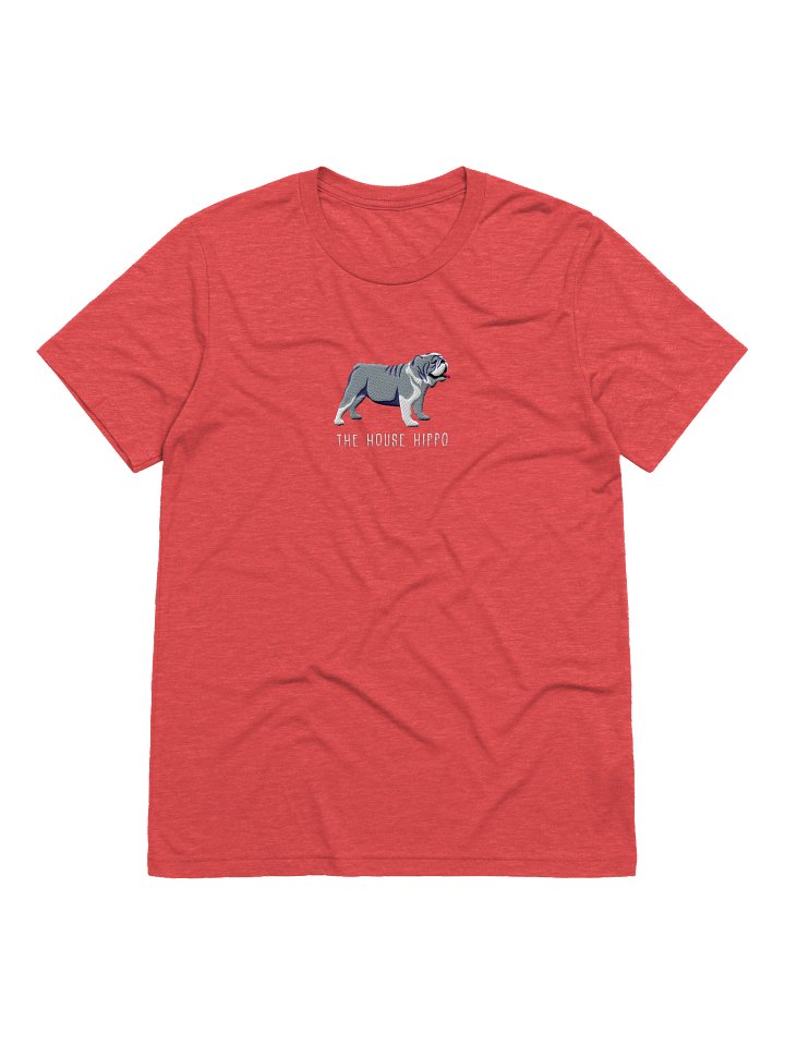 The House Hippo T-Shirt(Embroidered) of an English Bulldog(Blue & White) product image (49)