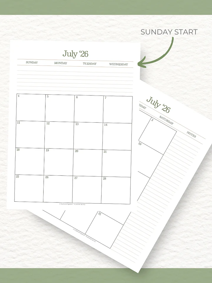Forest Simplicty - 26/27 Calendar - 2 Pages per Month - Letter Size product image (2)