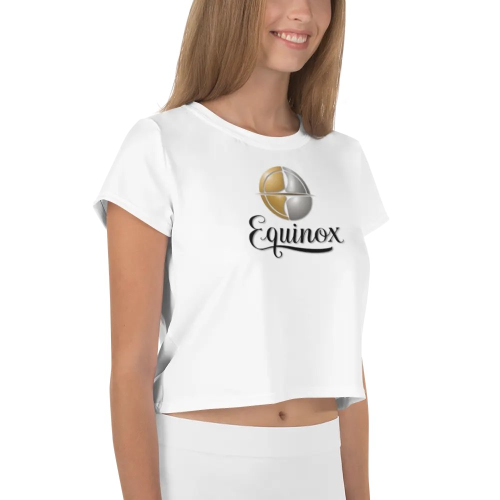 Equinox Women's White Crop Tee - Exclusive Metallic Design product image (9)