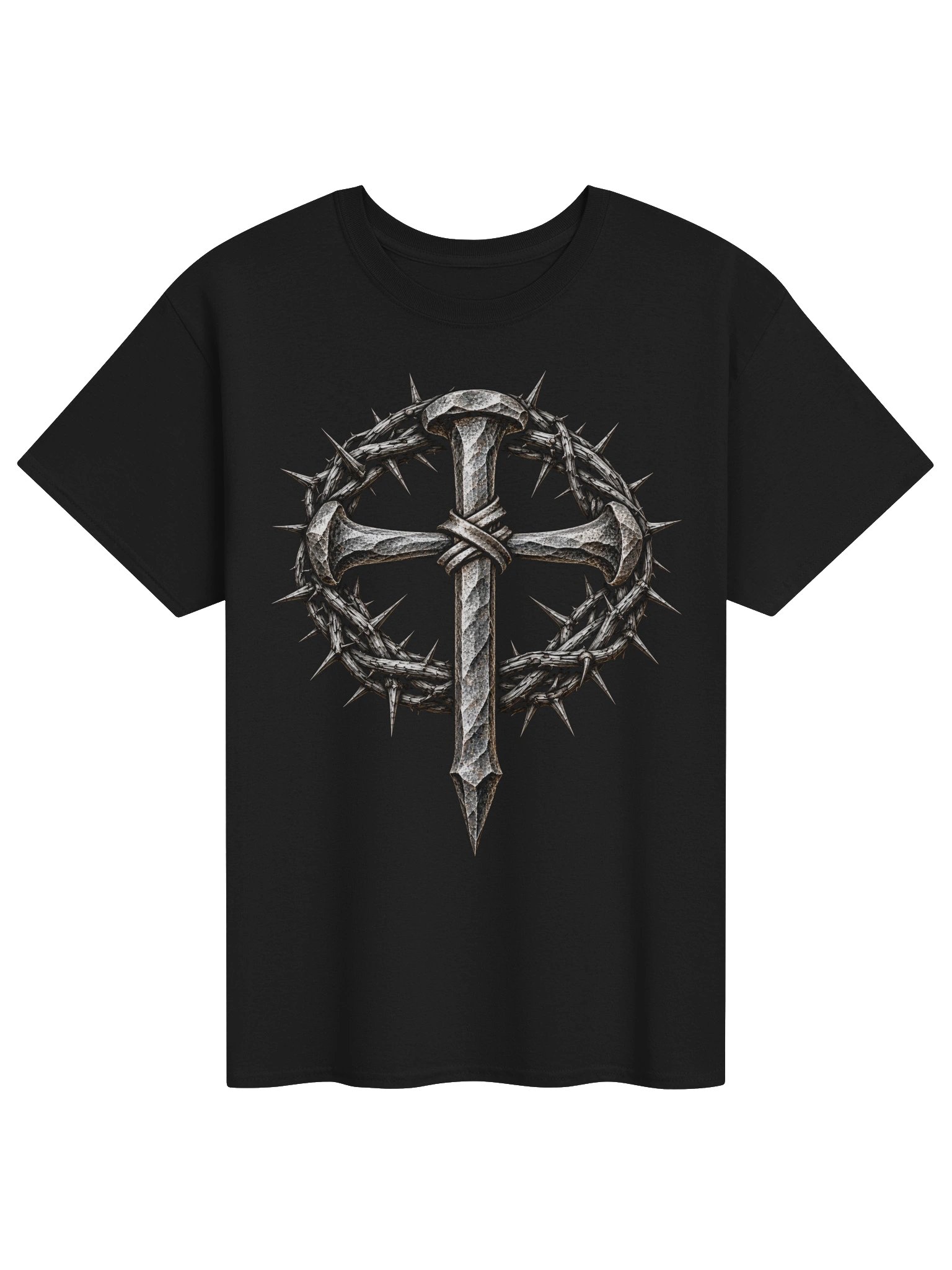 Forged in Faith Christian Cross Tee | Crown of Thorns Shirt product image (1)