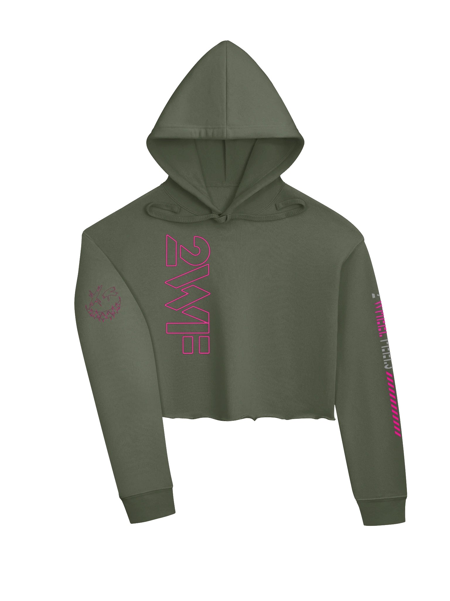 Neon Pink NewJeans Crop Hoodie product image (3)