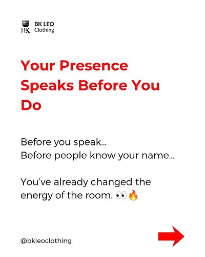‎Before you speak…
‎Before you introduce yourself…
‎Before people even know your name…
‎You’ve already shifted the energy of ...