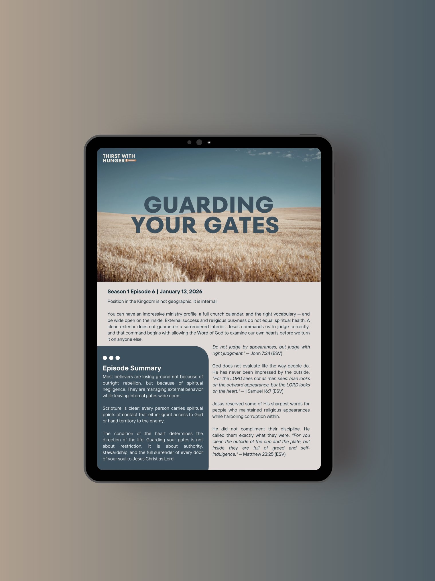 Thirst With Hunger Podcast EP6: Guarding Your Gates Study Guide (Free Download) product image (1)