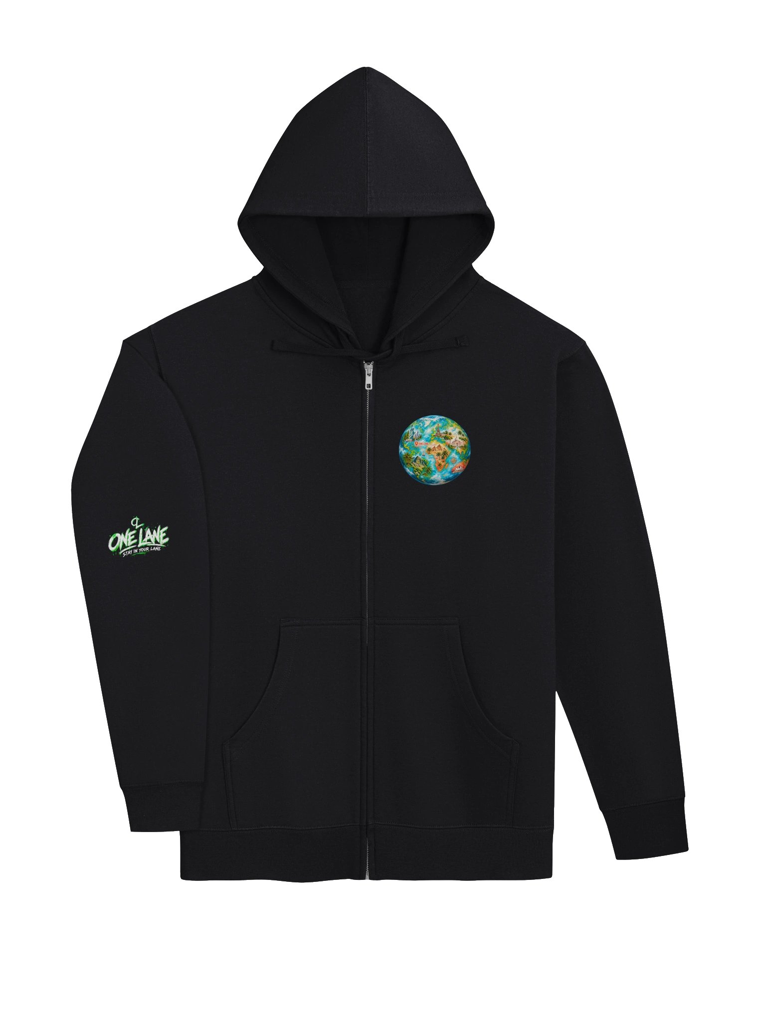 One Lane Globe Travel Zip Hoodie product image (9)