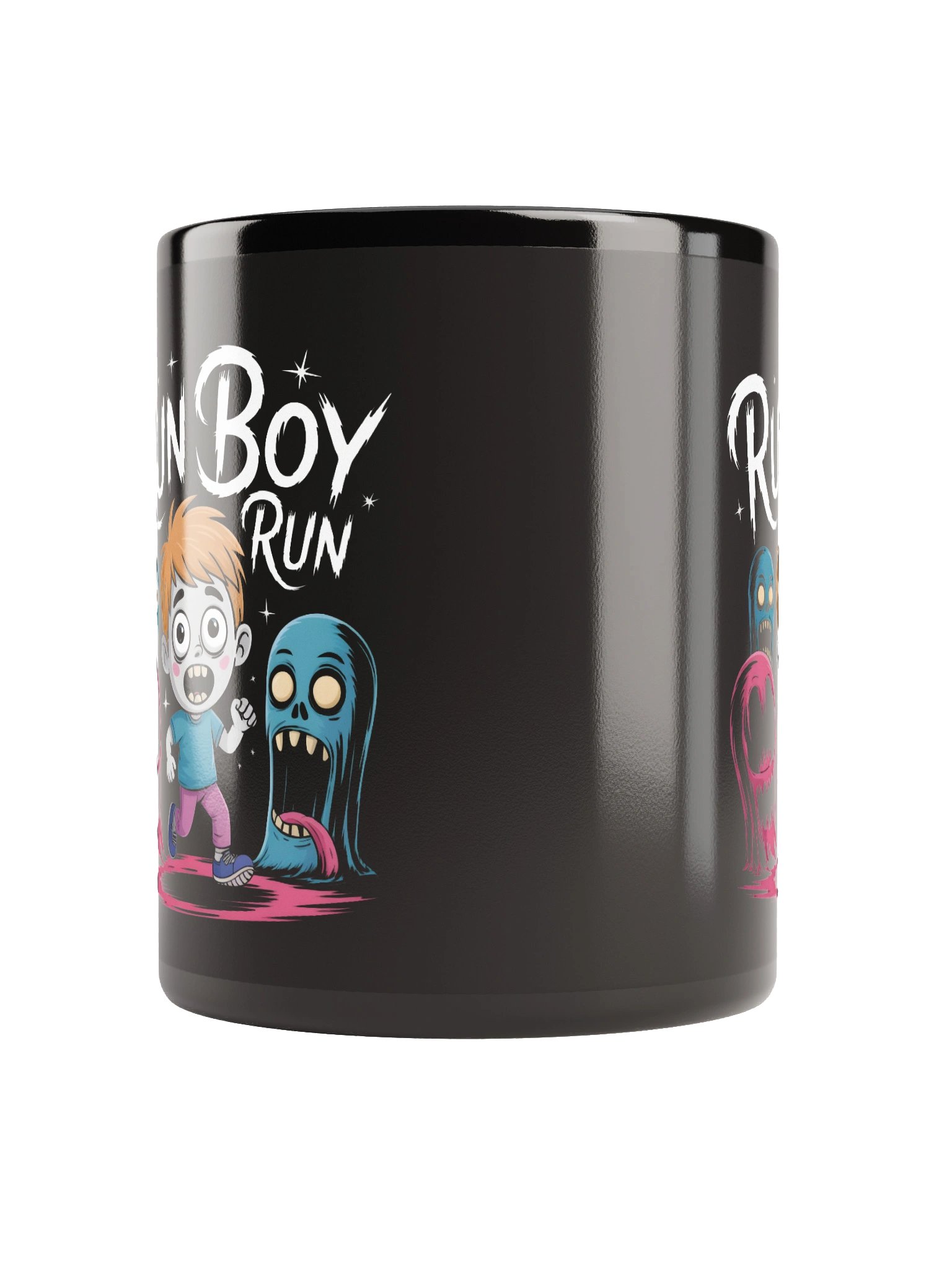 Run Boy Run Monster Glossy Black Mug product image (5)