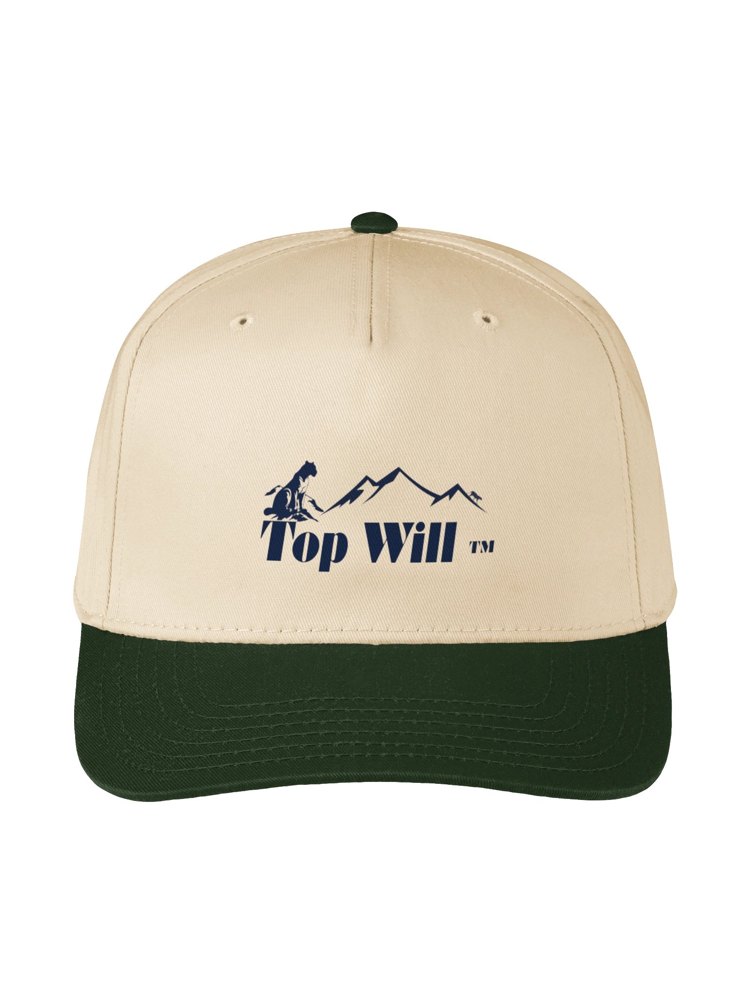 Top Will ™ Navy Blue & Green Mid-Profile Baseball Cap product image (1)