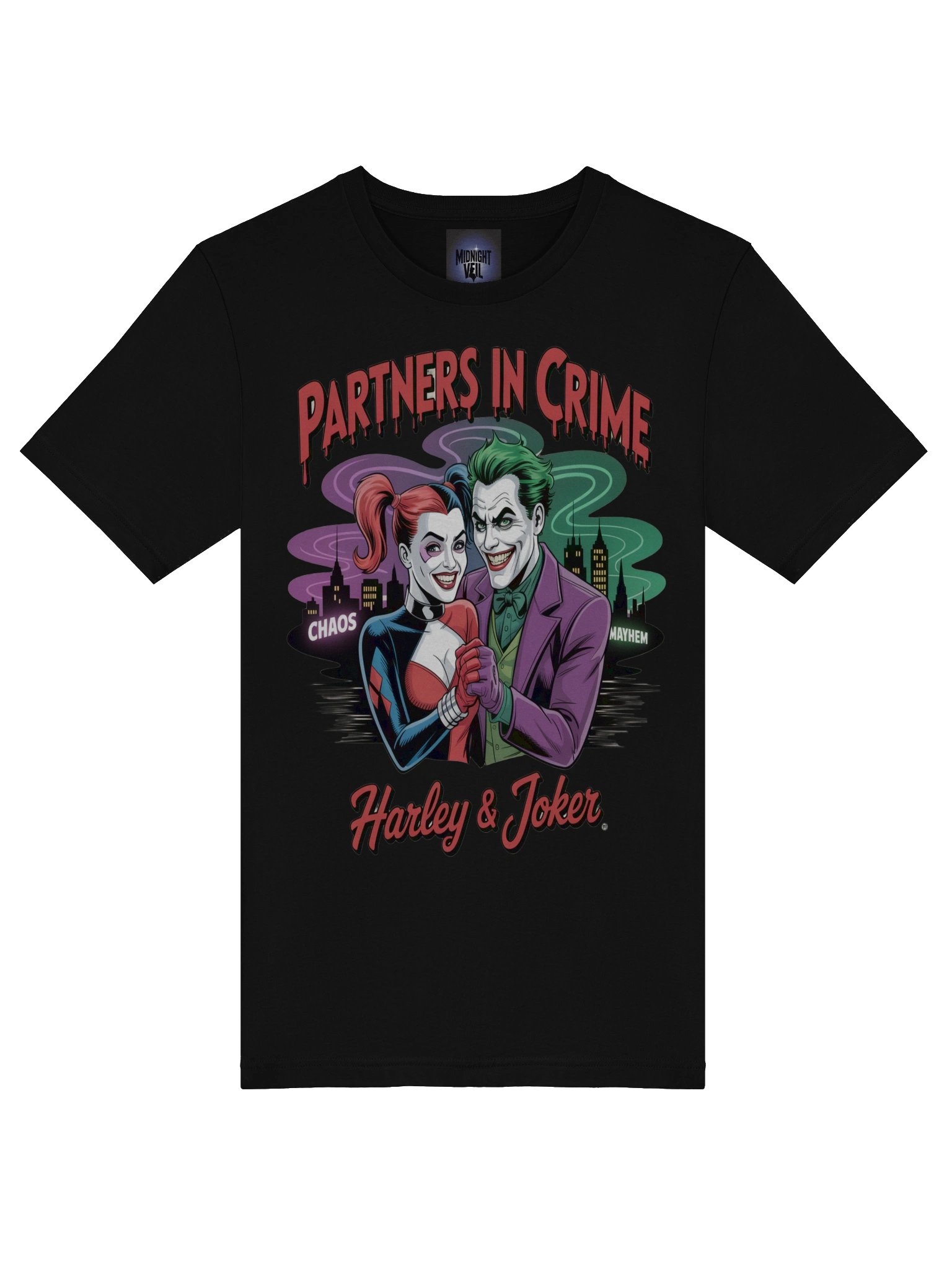 Partners in Crime: Harley Quinn and Joker's Chaos Mayhem Graphic Tee product image (7)
