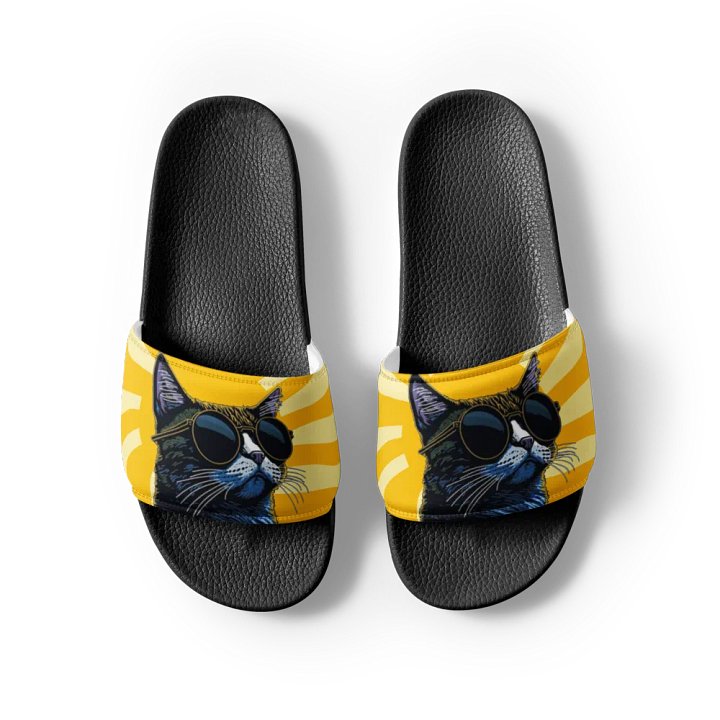 "Cool Cat in the Sun" Men's Slides product image (1)