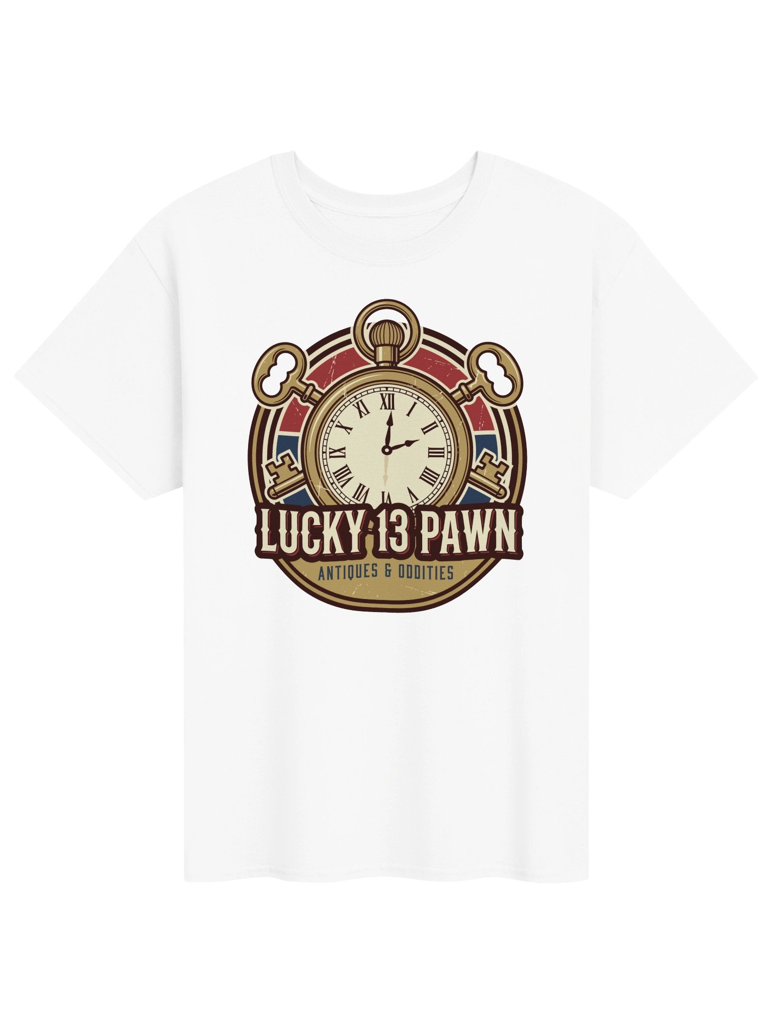 Lucky 13 Pawn – Vintage Horror Badge T-Shirt product image (8)