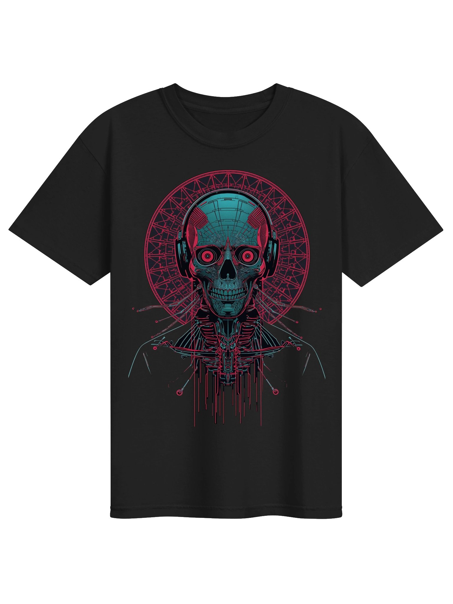 Neon Skull Circuit Heavyweight T-Shirt product image (1)