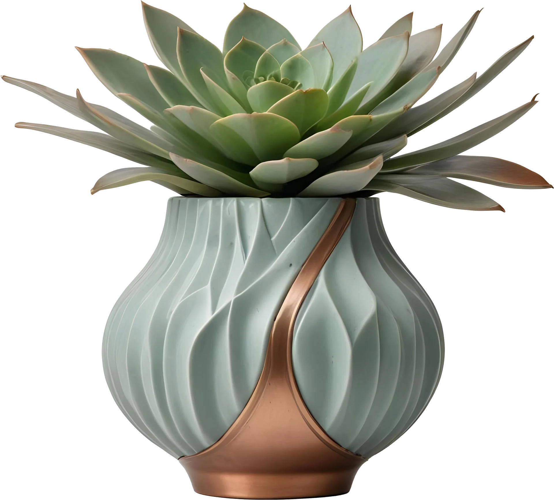 Gatsby Grace – Art Deco Vase with Succulent PNG product image (1)