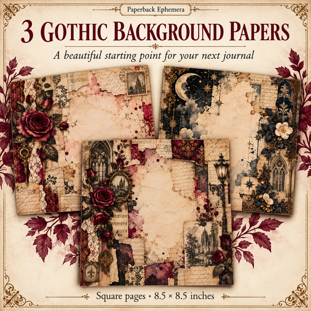 Gothic Ephemera Printable PDF | 14 Pages | Ephemera Book product image (4)