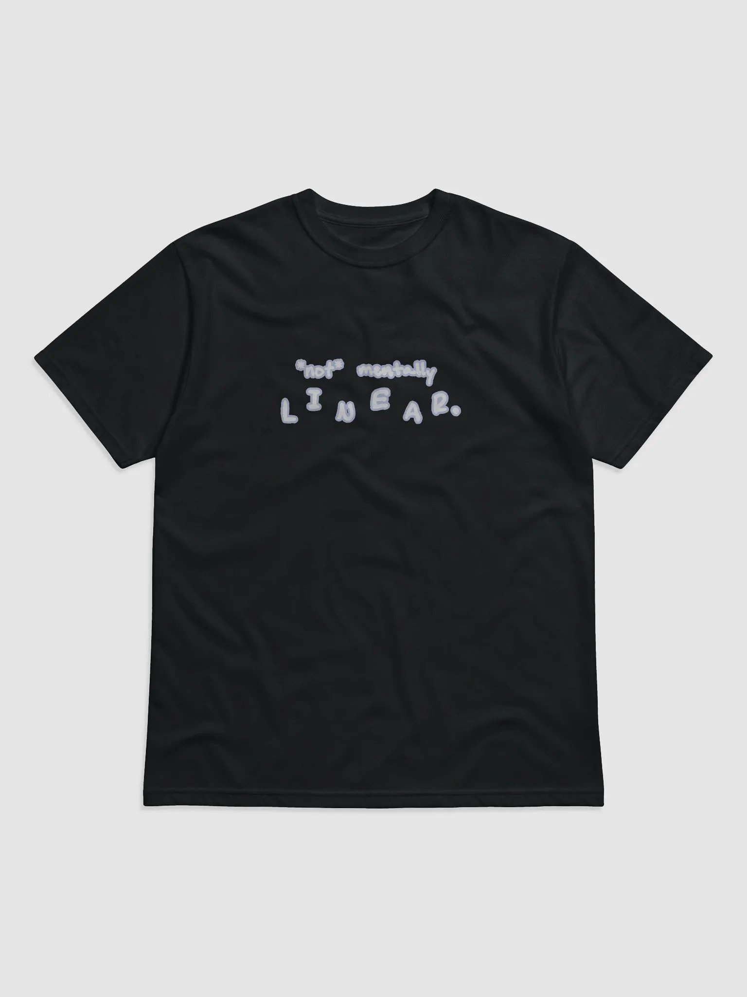 *not* mentally linear (lined design, #BDCAEF) unisex eco tee product image (1)