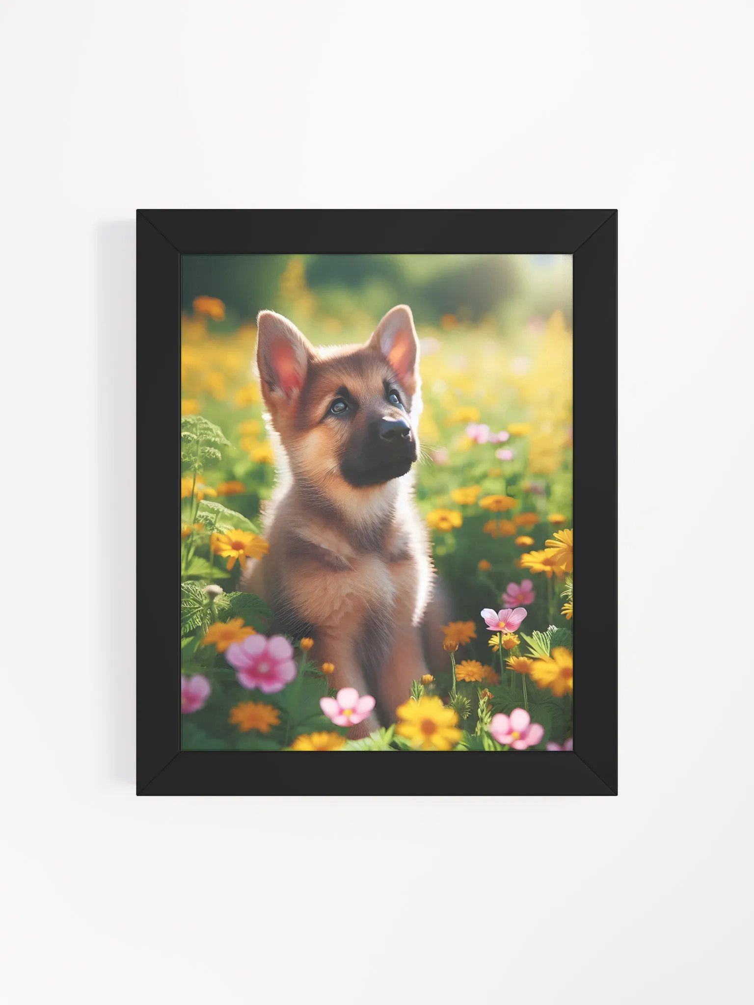 Summer Shephard Puppy Matte Poster In Frame product image (4)