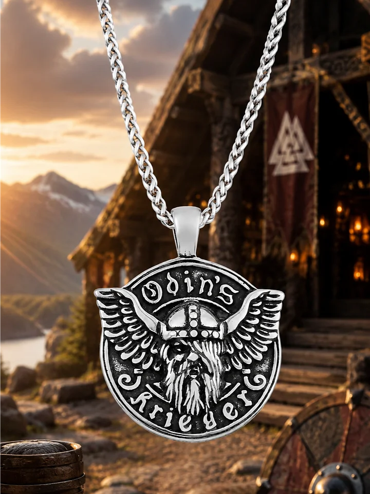 The Armored Kingdom Odin's Krieger Allfather Viking Necklace-Premium 316L Stainless Steel-Viking product image (1)