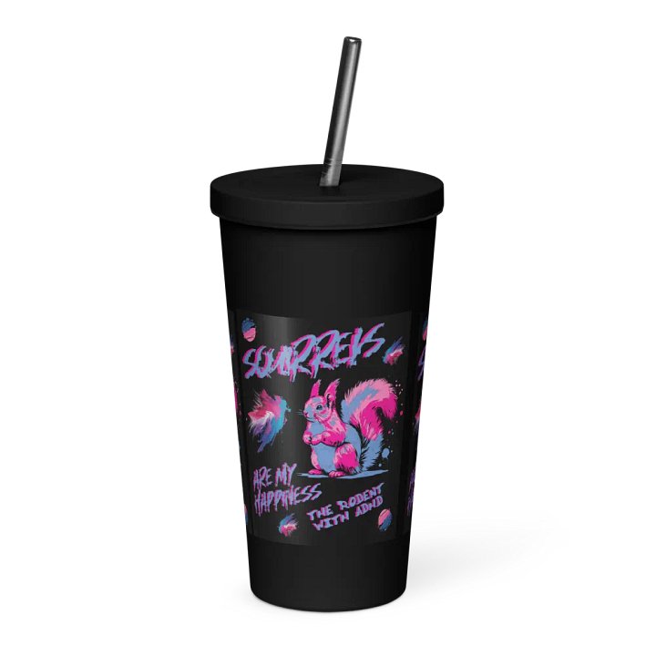 SQUIRRELS ARE MY HAPPINESS, Neon Squirrel Party Insulated Tumbler product image (1)
