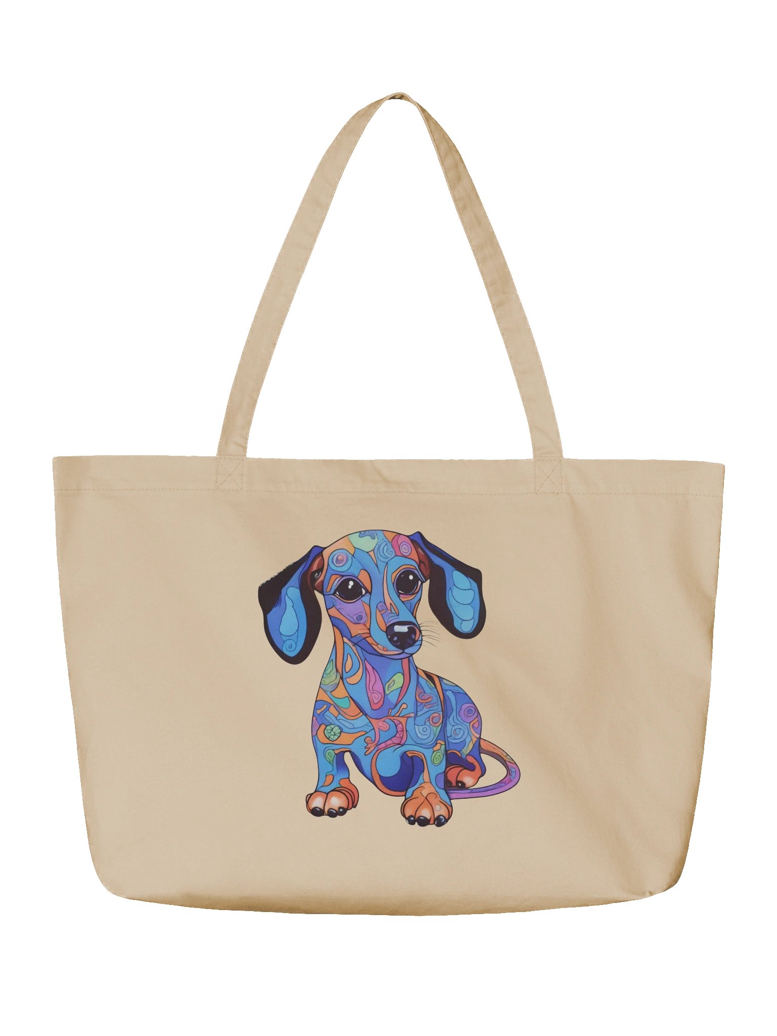 Psychedelic Dachshund #1 - Eco-conscious Organic Cotton Tote product image (3)