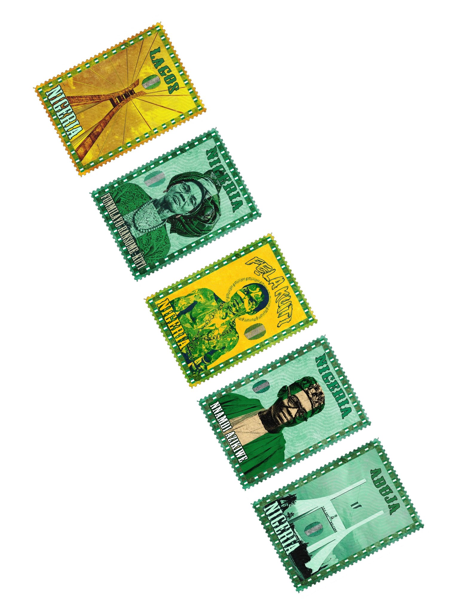 Nigeria Vintage Stamp Sticker pack sheet product image (3)