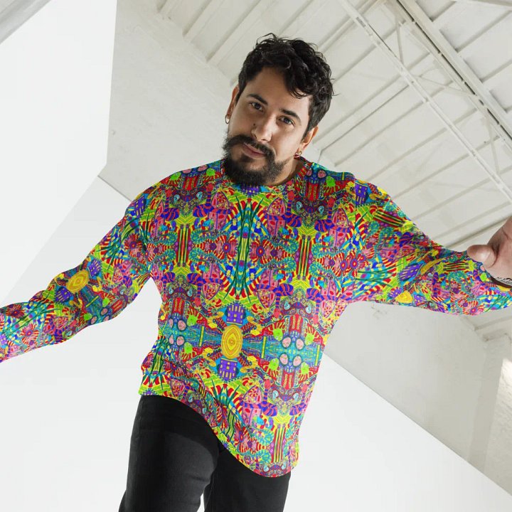 Abstract Doodle Creatures Unisex All Over Print Sweatshirt product image (1)