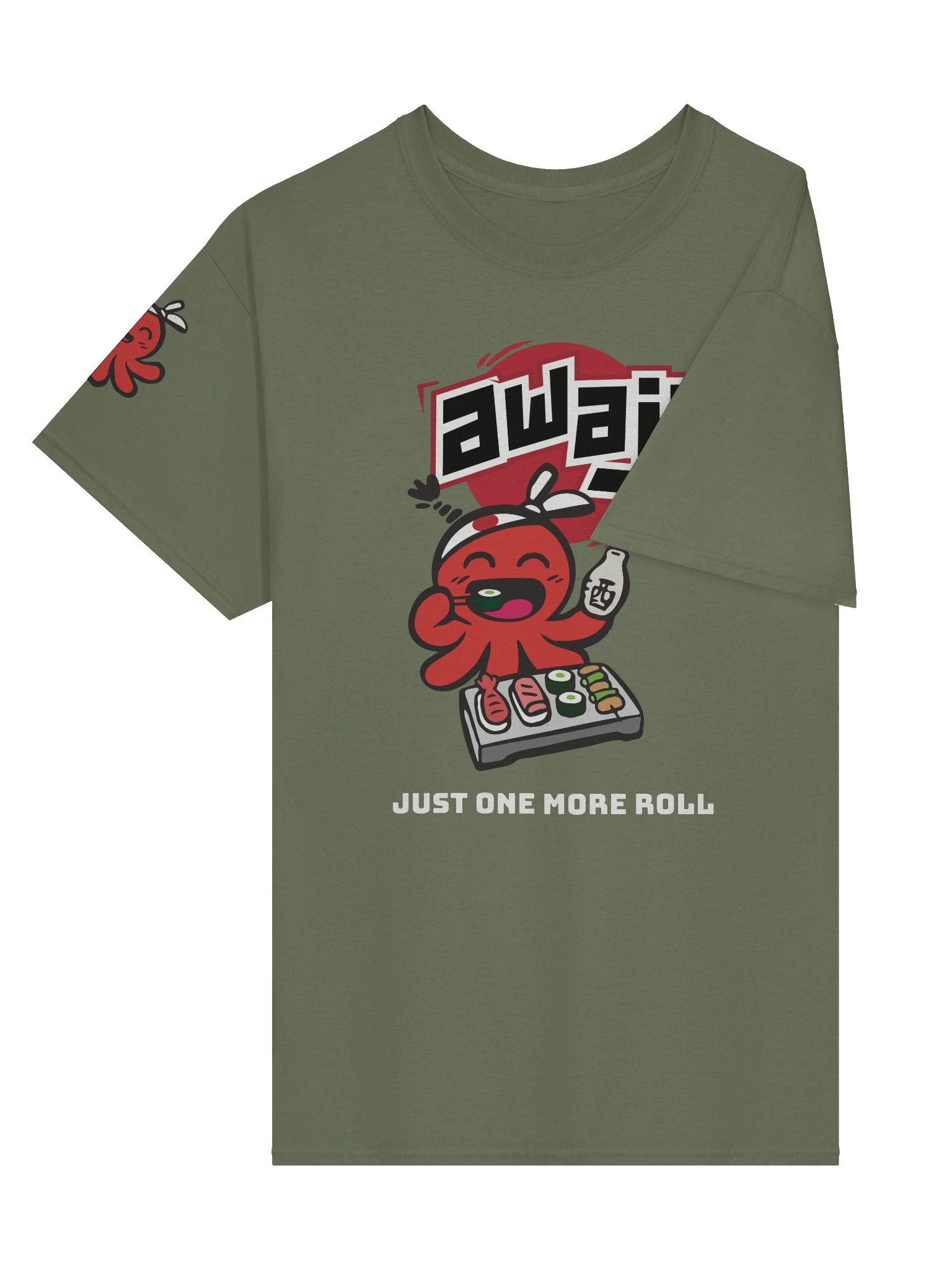 Awaji Just One More Roll Tee Military Green product image (3)