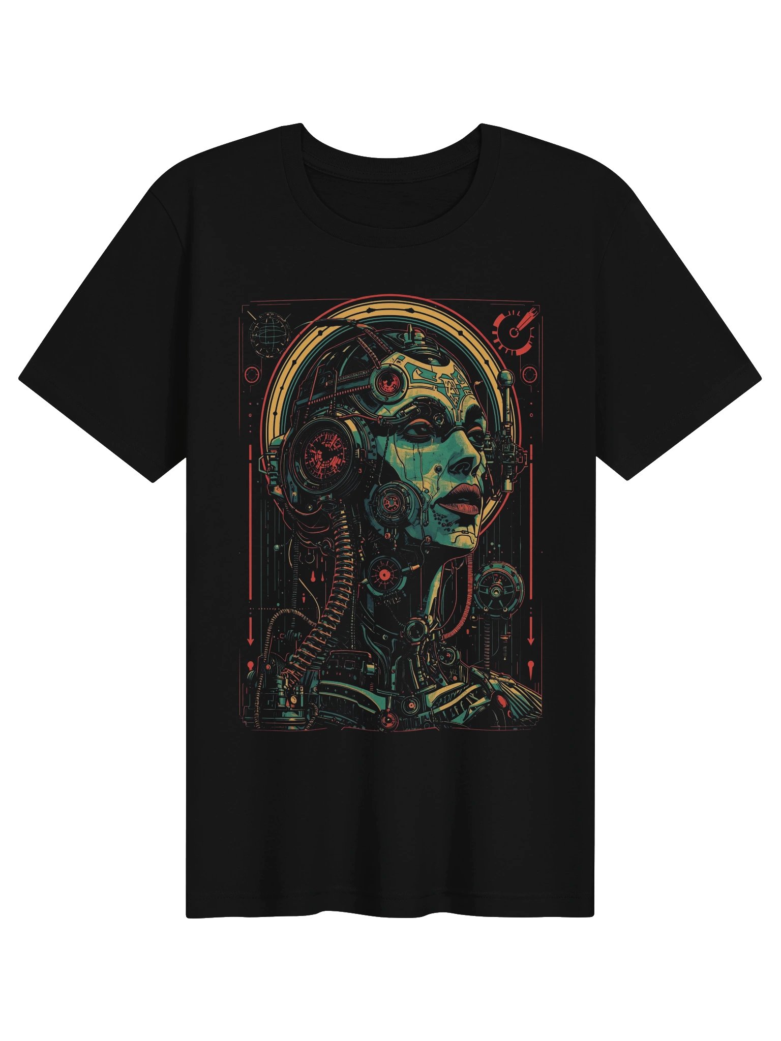 Neon Cybernetic Portrait Lightweight T-shirt product image (1)