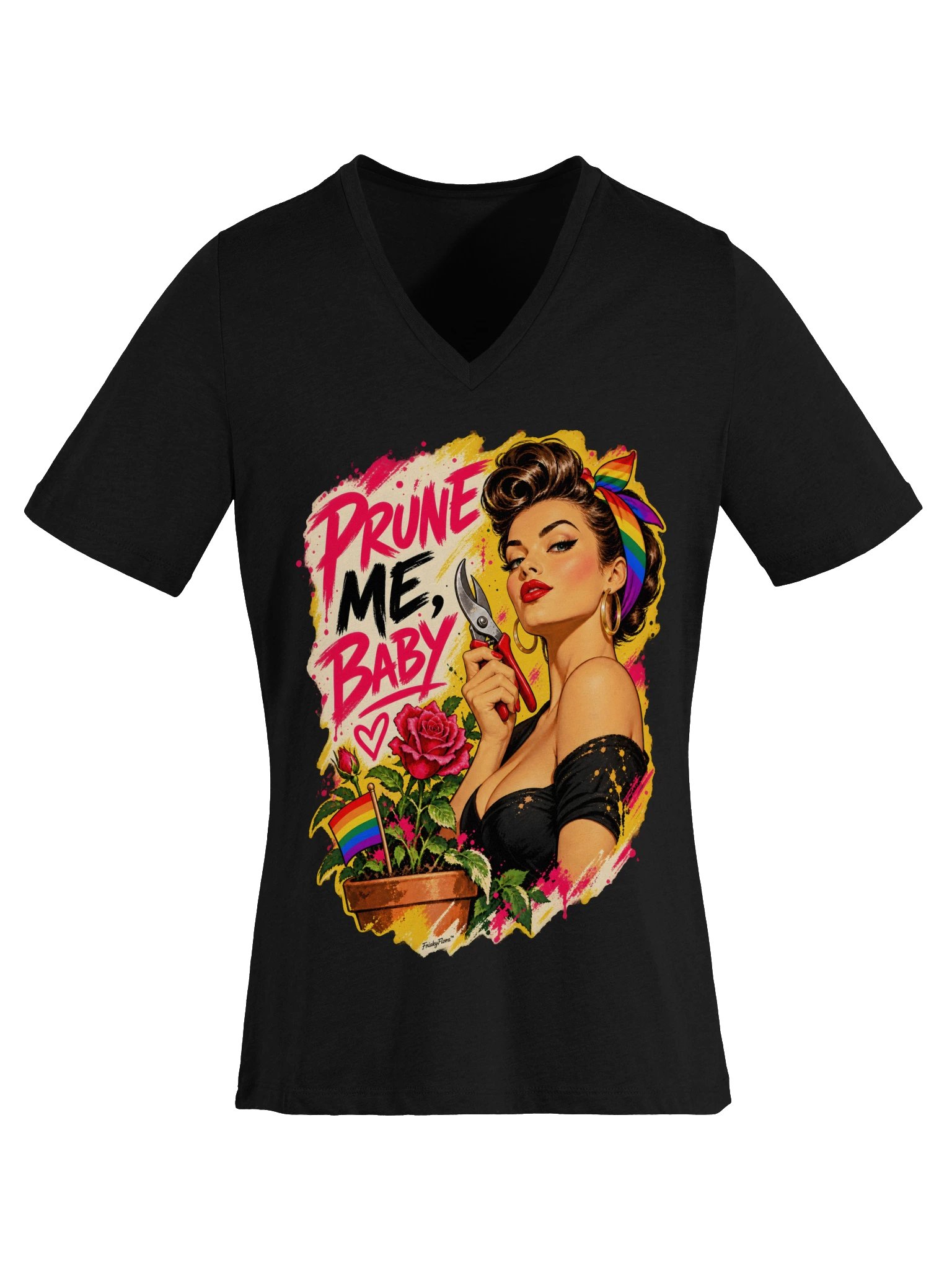 Prune Me, Baby Pin-Up Pride V-Neck Tee product image (57)