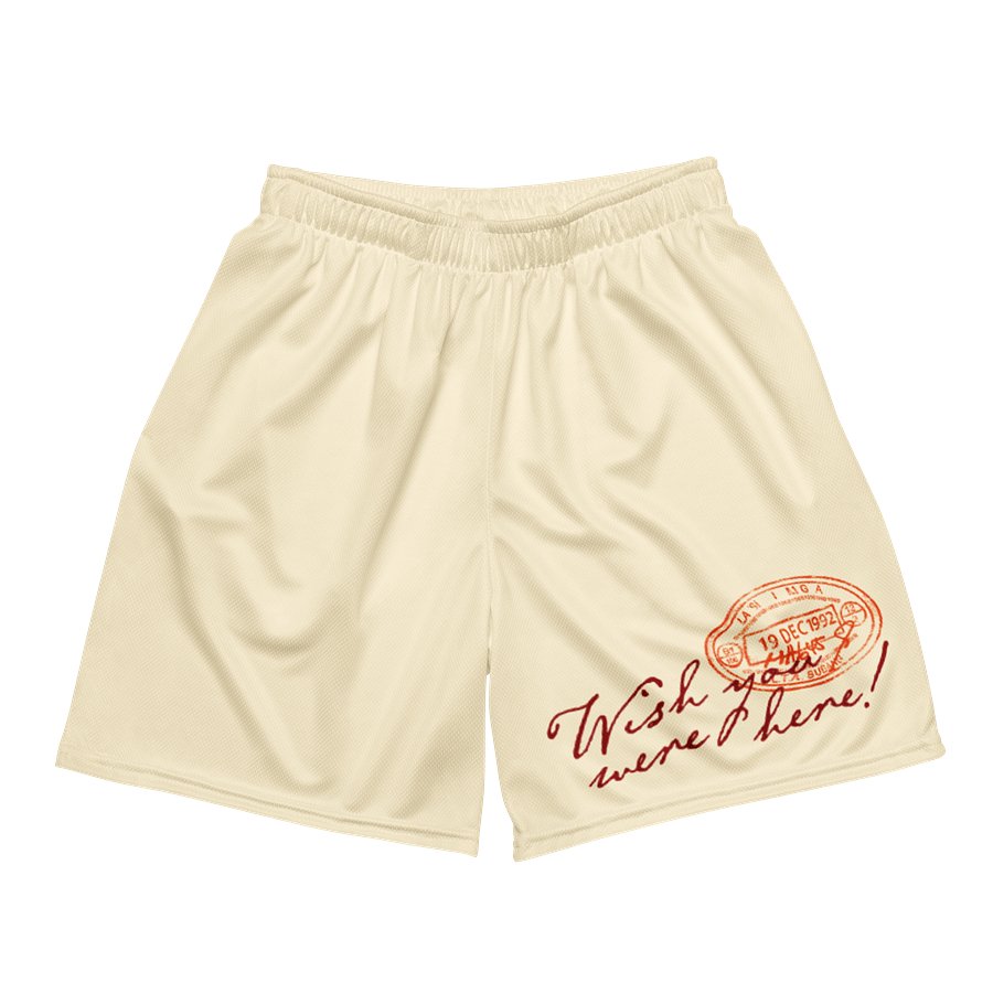 L'Agence Wish You Were Here! Mesh Shorts Ivory product image (2)