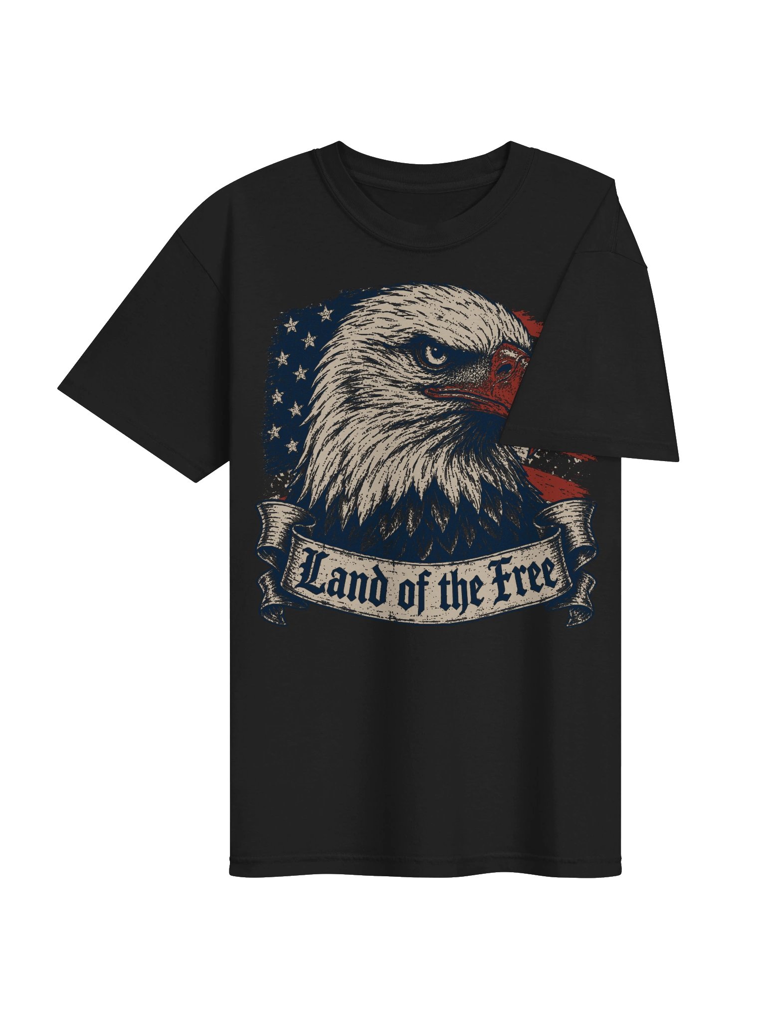 Land of the Free T-Shirt | Patriotic American Eagle Vintage Graphic Tee product image (4)