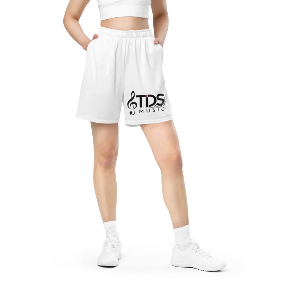 TDS Music Eco-Friendly All-Over Print Recycled Mesh Shorts - White, 2XS-6XL product image (12)