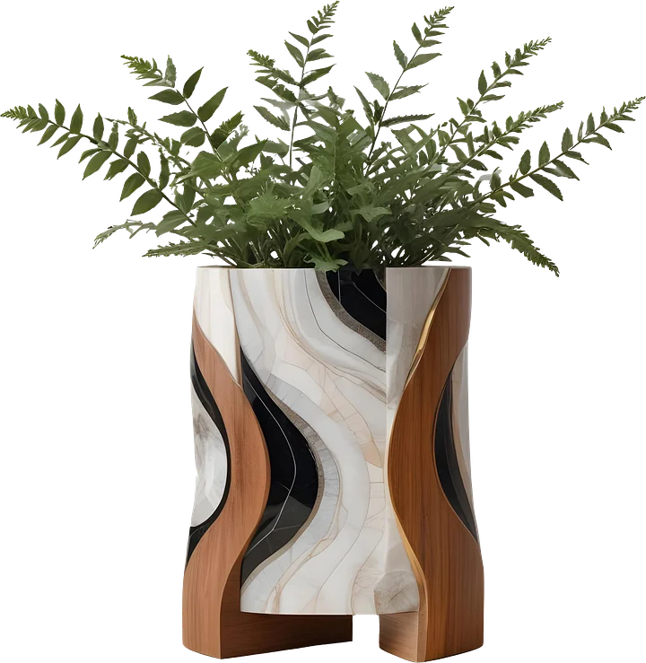 Dream of Eternity Collection – Flowing Wave Planter – PNG product image (1)